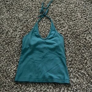 Blue halter top